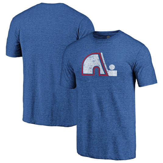 Quebec Nordiques NHL Distressed Vintage Primary Tri-Blend Tee