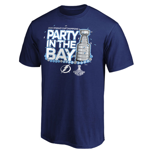 T-shirt de célébration du défilé des champions de la Coupe Stanley 2020 du Lightning de Tampa Bay de la LNH - Bleu