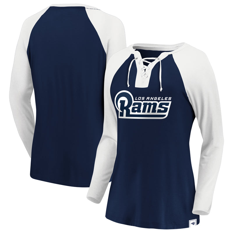 Load image into Gallery viewer, Ladies&#39; Los Angeles Rams NFL Fanatics Break Out Play Lace-Up Long Sleeve
