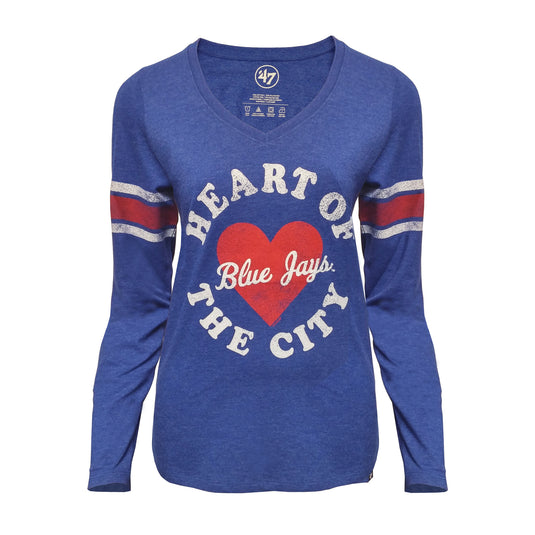 Toronto Blue Jays Ladies' Knockaround 47 Club Stripe Long Sleeve Tee
