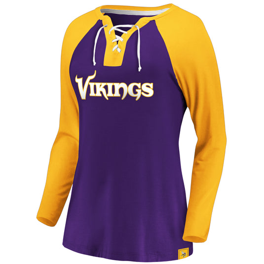 Ladies' Minnesota Vikings NFL Fanatics Break Out Play Lace-Up Long Sleeve