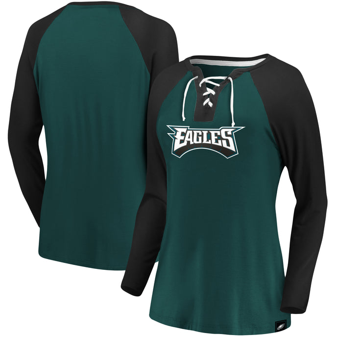 Ladies' Philadelphia Eagles NFL Fanatics Break Out Play Lace-Up Long Sleeve