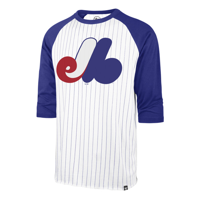 T-shirt raglan à fines rayures MLB des Expos de Montréal