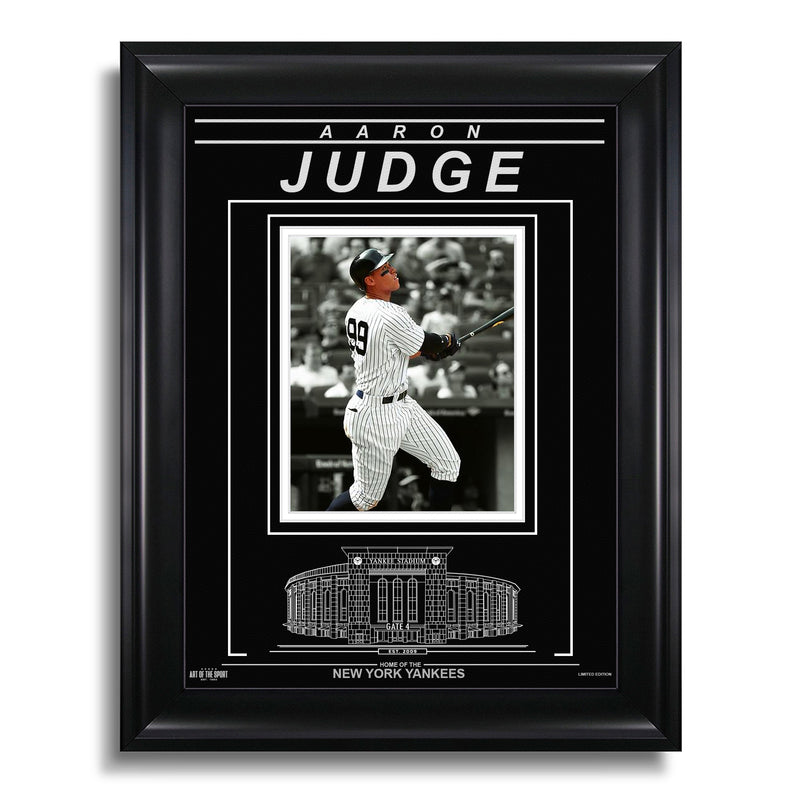 Chargez l&#39;image dans la visionneuse de la galerie, Aaron Judge New York Yankees Photo encadrée gravée – Action Spotlight
