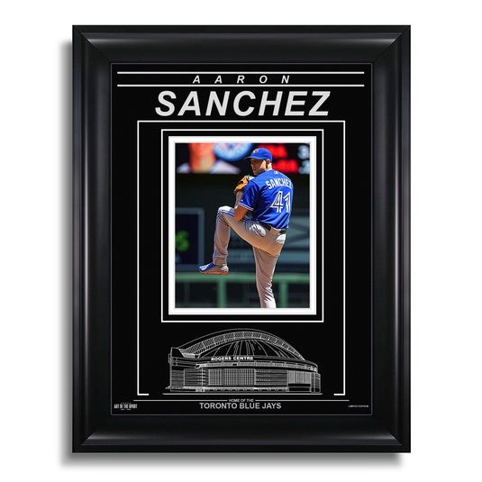 Aaron Sanchez Toronto Blue Jays Engraved Framed Photo - Action V