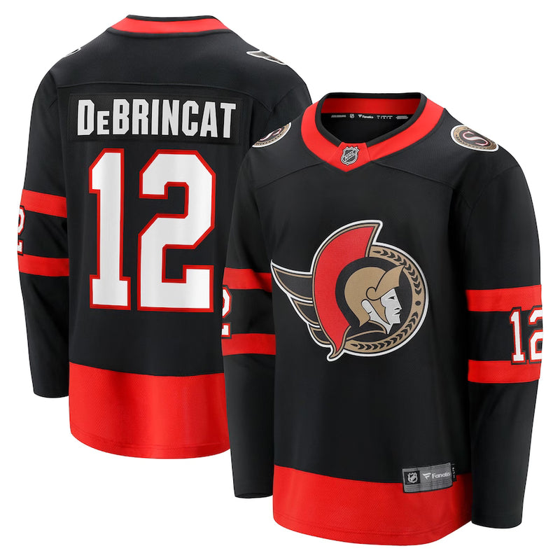 Chargez l&#39;image dans la visionneuse de la galerie, Alex DeBrincat Sénateurs d&#39;Ottawa NHL Fanatics Breakaway Noir Maillot Domicile
