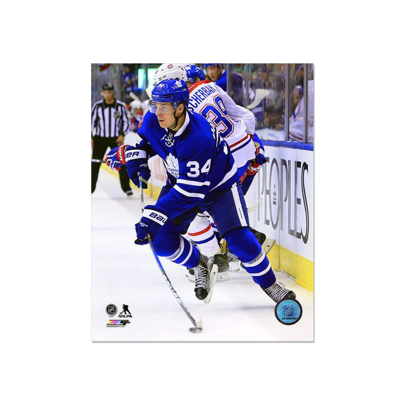 Chargez l&#39;image dans la visionneuse de la galerie, Photo encadrée gravée Auston Matthews des Maple Leafs de Toronto - Action Flex
