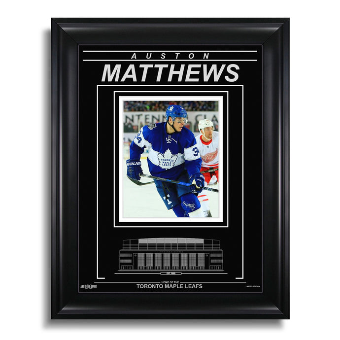 Auston Matthews Toronto Maple Leafs Engraved Framed Photo - Centennial Classic