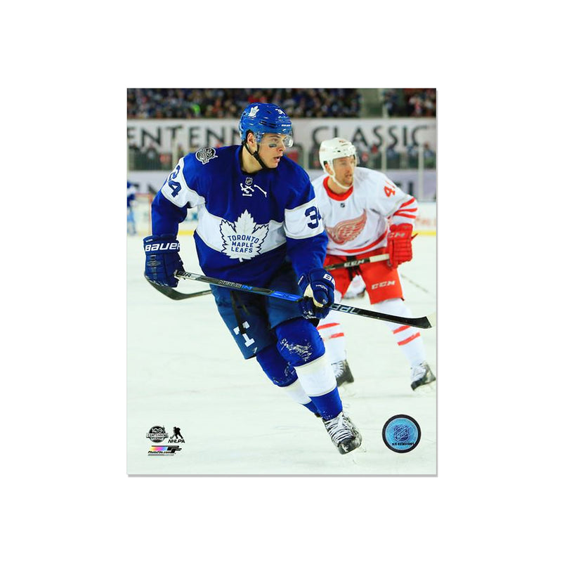 Load image into Gallery viewer, Auston Matthews Toronto Maple Leafs Engraved Framed Photo - Centennial Classic
