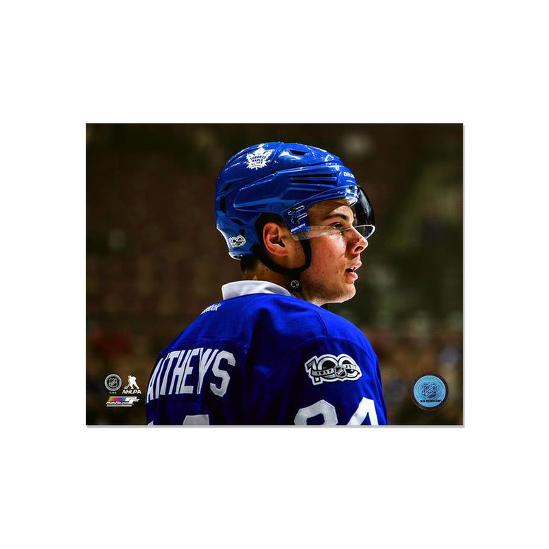 Load image into Gallery viewer, Auston Matthews Toronto Maple Leafs Engraved Framed Photo - Closeup
