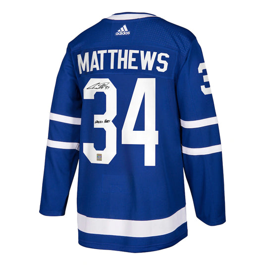 Auston Matthews Signed Toronto Maple Leafs Adidas Pro Home Jersey with 