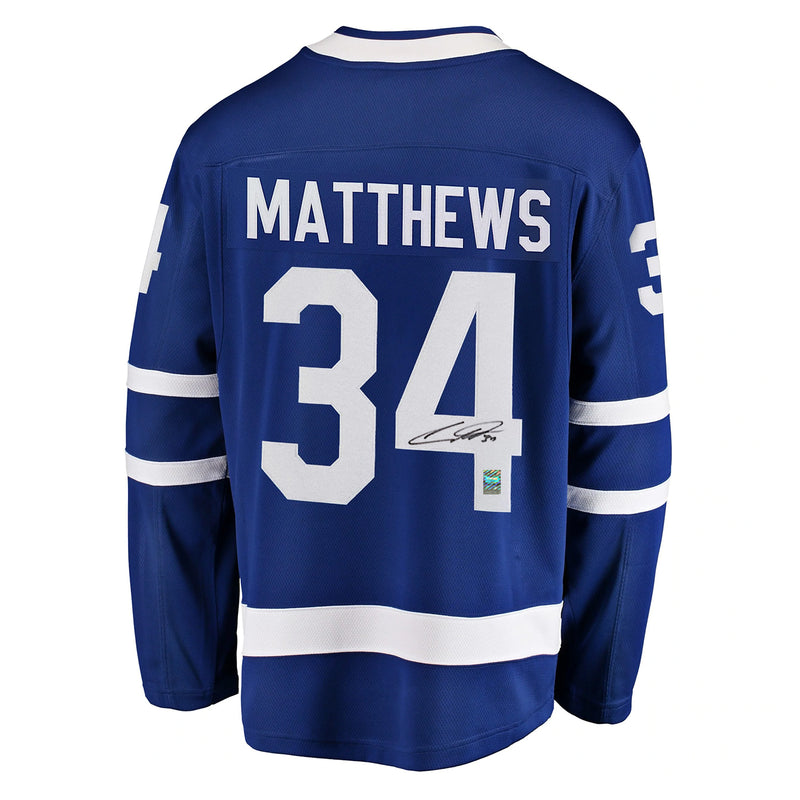 Chargez l&#39;image dans la visionneuse de la galerie, Auston Matthews a signé le maillot domicile des fanatiques des Maple Leafs de Toronto
