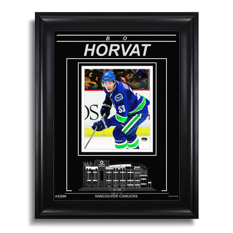 Load image into Gallery viewer, Bo Horvat Vancouver Canucks Engraved Framed Photo - Action
