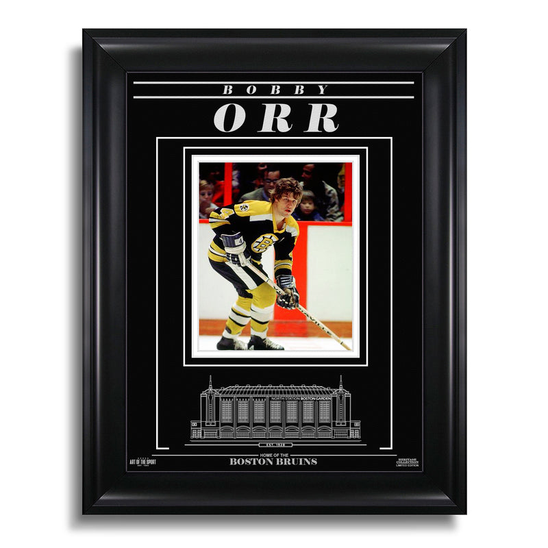 Load image into Gallery viewer, Bobby Orr Boston Bruins Engraved Framed Photo - Action
