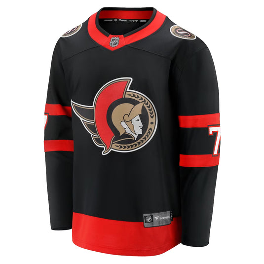 Brady Tkachuk Sénateurs d'Ottawa NHL Fanatics Breakaway Noir Maillot Domicile