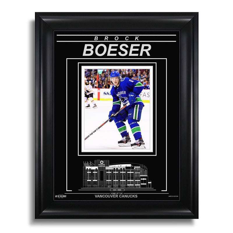 Load image into Gallery viewer, Brock Boeser Vancouver Canucks Engraved Framed Photo - Action
