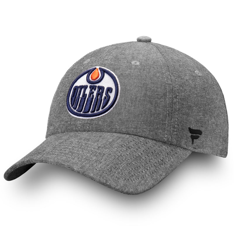 Chargez l&#39;image dans la visionneuse de la galerie, Casquette réglable fondamentale en chambray de la LNH des Oilers d&#39;Edmonton
