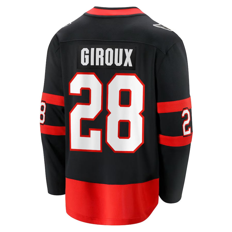 Chargez l&#39;image dans la visionneuse de la galerie, Claude Giroux Sénateurs d&#39;Ottawa NHL Fanatics Breakaway Noir Maillot Domicile
