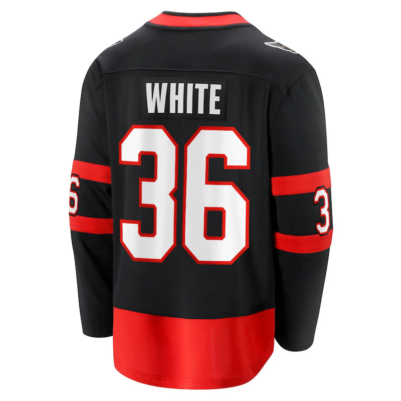 Chargez l&#39;image dans la visionneuse de la galerie, Colin White Sénateurs d&#39;Ottawa NHL Fanatics Breakaway Noir Maillot Domicile
