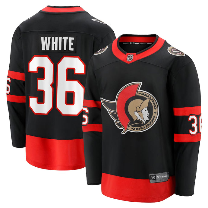 Colin White Ottawa Senators NHL Fanatics Breakaway Black Home Jersey