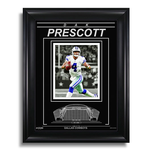 Dak Prescott Dallas Cowboys Engraved Framed Photo - Focus
