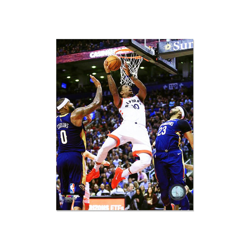 Load image into Gallery viewer, Demar Derozan Toronto Raptors Engraved Framed Photo - Action Airborne
