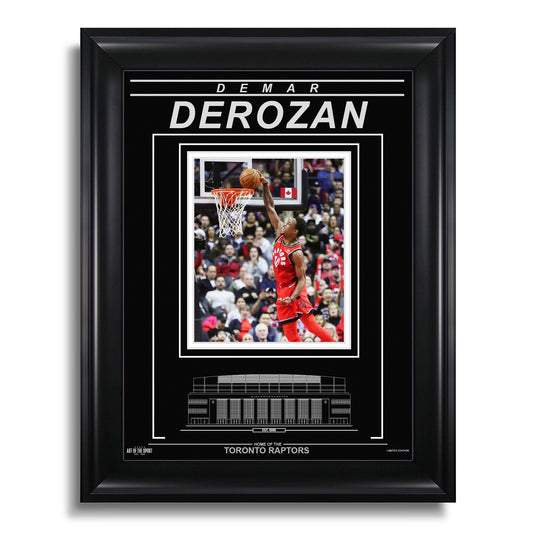 Demar Derozan Toronto Raptors Engraved Framed Photo - Action Dunk