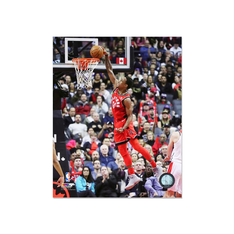 Load image into Gallery viewer, Demar Derozan Toronto Raptors Engraved Framed Photo - Action Dunk
