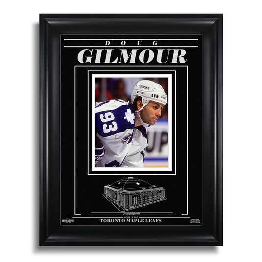 Photo encadrée gravée des Maple Leafs de Toronto Doug Gilmour - Gros plan