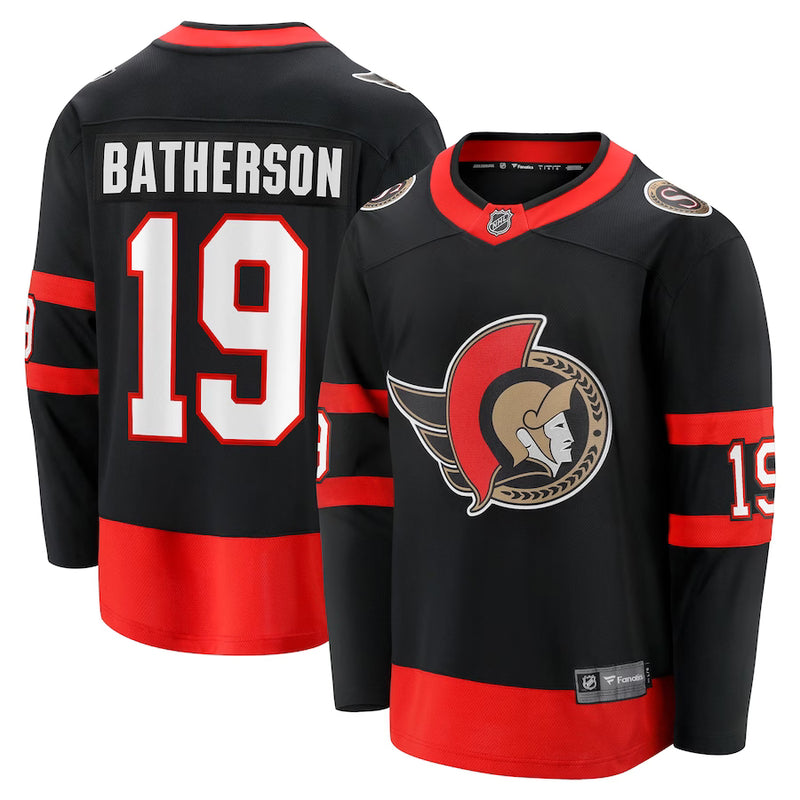 Chargez l&#39;image dans la visionneuse de la galerie, Drake Batherson Sénateurs d&#39;Ottawa NHL Fanatics Breakaway Noir Maillot Domicile
