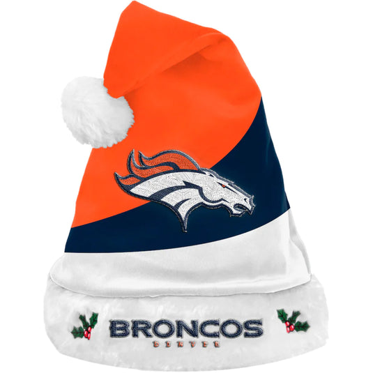 Chapeau de Père Noël color block des Denver Broncos