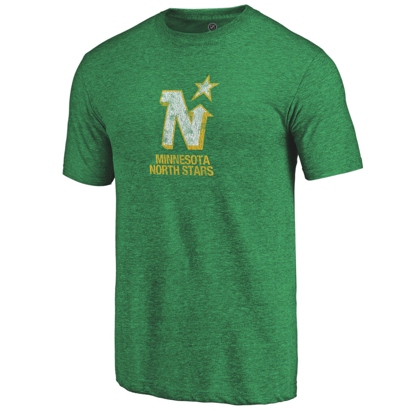 Chargez l&#39;image dans la visionneuse de la galerie, T-shirt tri-mélange primaire vintage vieilli de la LNH des North Stars du Minnesota
