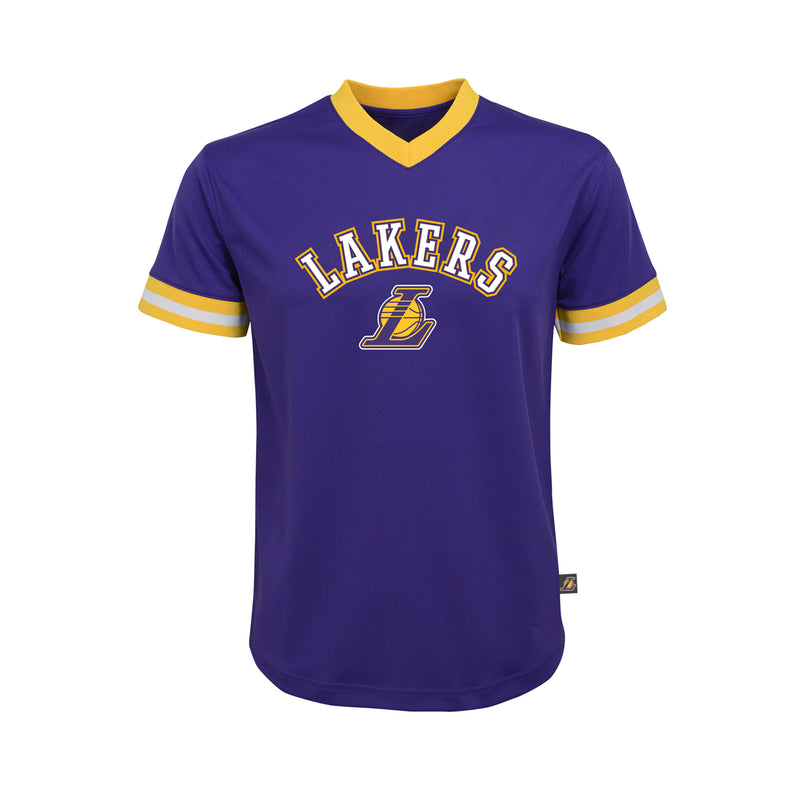 Load image into Gallery viewer, Youth LeBron James Los Angeles Lakers NBA Printed Mesh Team V-Neck Crew
