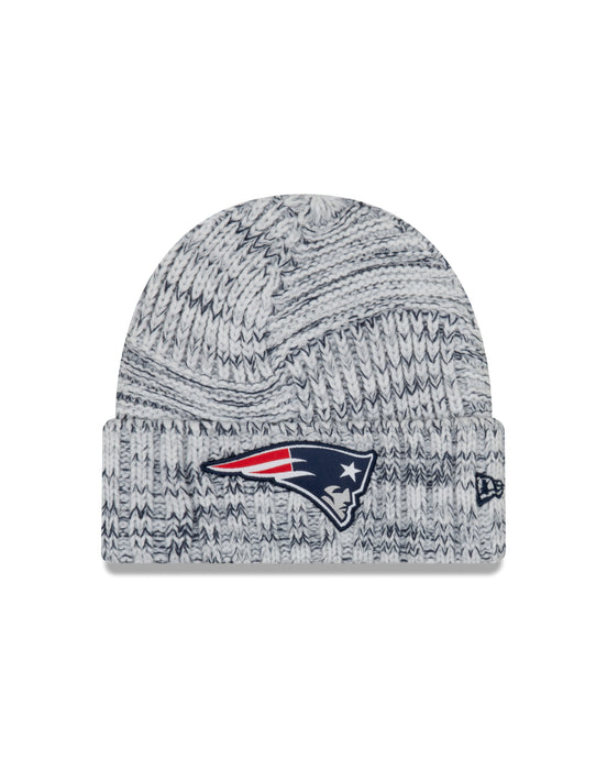 Tuque en tricot à revers avec logo de l'équipe de touche New Era NFL des New England Patriots pour femmes