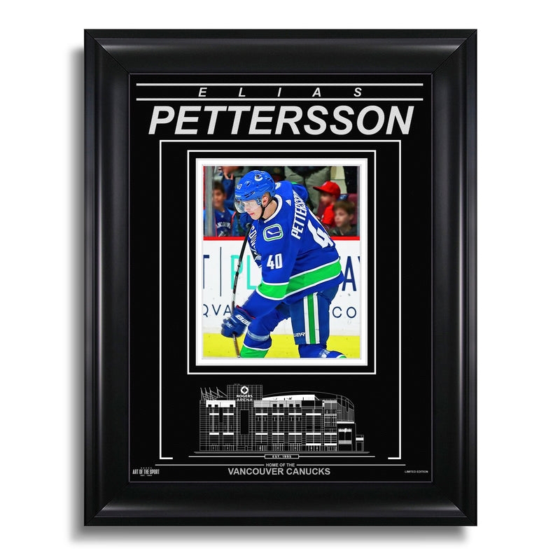 Load image into Gallery viewer, Elias Pettersson Vancouver Canucks Engraved Framed Photo - Action Flex

