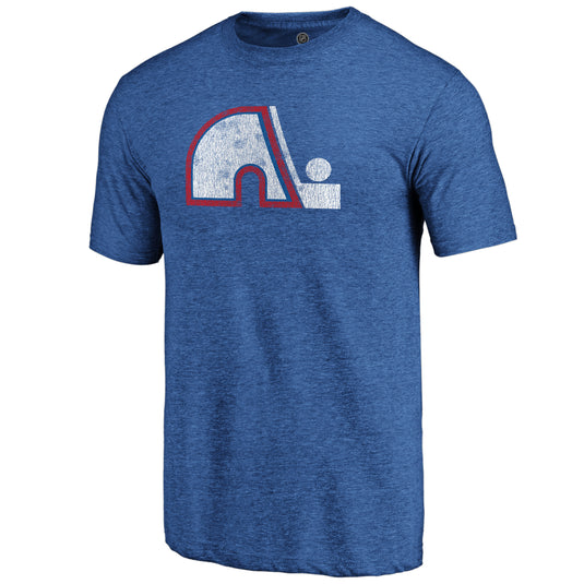 Quebec Nordiques NHL Distressed Vintage Primary Tri-Blend Tee