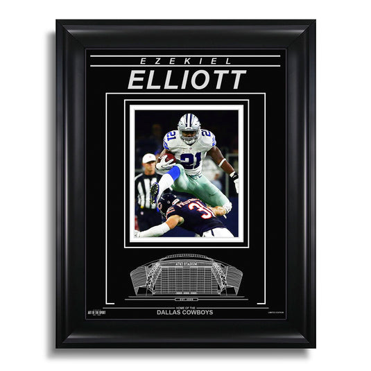 Ezekiel Elliott Dallas Cowboys Engraved Framed Photo - Action