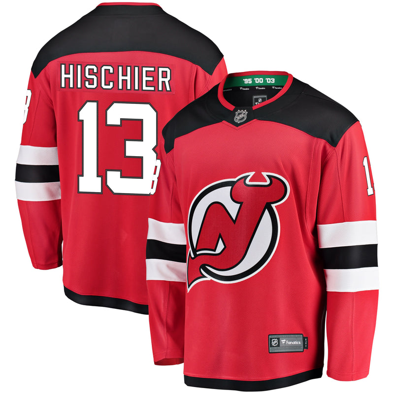 Chargez l&#39;image dans la visionneuse de la galerie, Nico Hischier New Jersey Devils NHL Fanatics Breakaway Maillot Domicile
