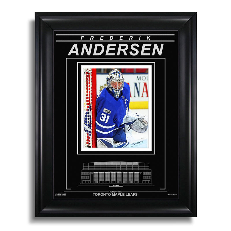 Load image into Gallery viewer, Frederik Andersen Toronto Maple Leafs Engraved Framed Photo - Focus
