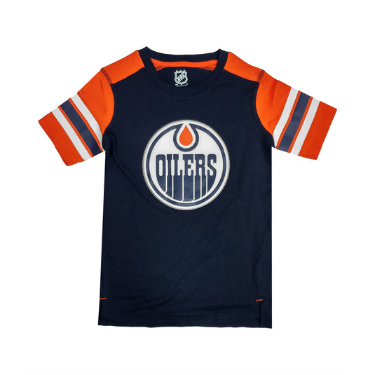 T-shirt tendance Crashing The Net des Oilers d'Edmonton pour jeunes de la LNH