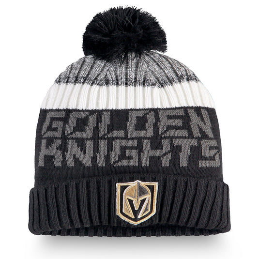 Tuque à pompon en tricot à revers authentique Pro Rinkside des Golden Knights de Vegas pour jeunes