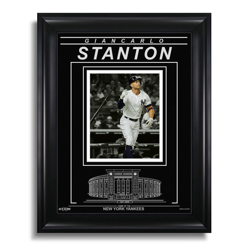 Load image into Gallery viewer, Giancarlo Stanton New York Yankees Engraved Framed Photo - Action
