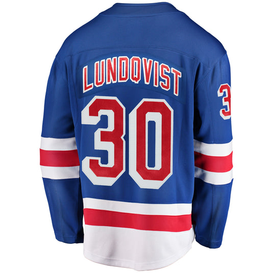 Maillot Domicile Breakaway des Fanatics de la LNH des Rangers de New York Henrik Lundqvist