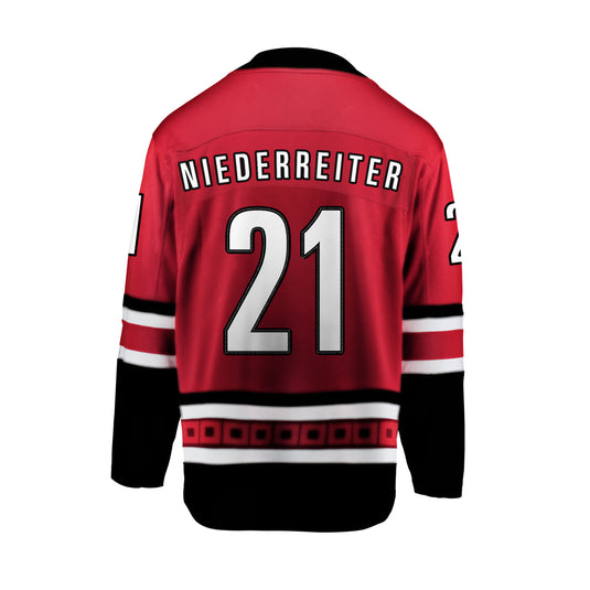 Nino Niederreiter Maillot Domicile Breakaway des Fanatics de la LNH des Hurricanes de la Caroline