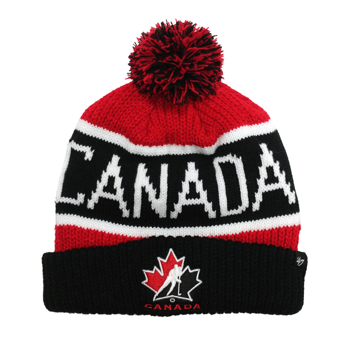 NHL Boston Bruins Cuffed Peak Knit Toque with Pom Pom Canada
