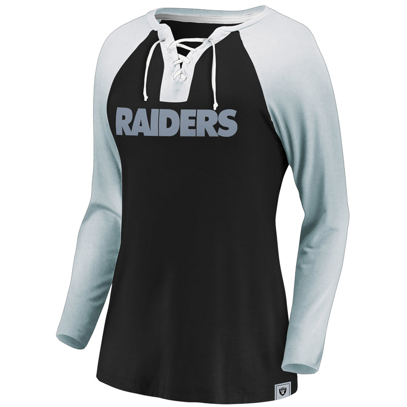 Load image into Gallery viewer, Ladies&#39; Las Vegas Raiders NFL Fanatics Break Out Play Lace-Up Long Sleeve
