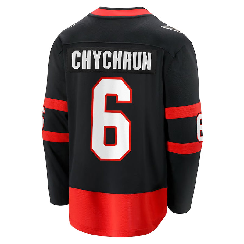 Chargez l&#39;image dans la visionneuse de la galerie, Jakob Chychrun Sénateurs d&#39;Ottawa NHL Fanatics Breakaway Noir Maillot Domicile
