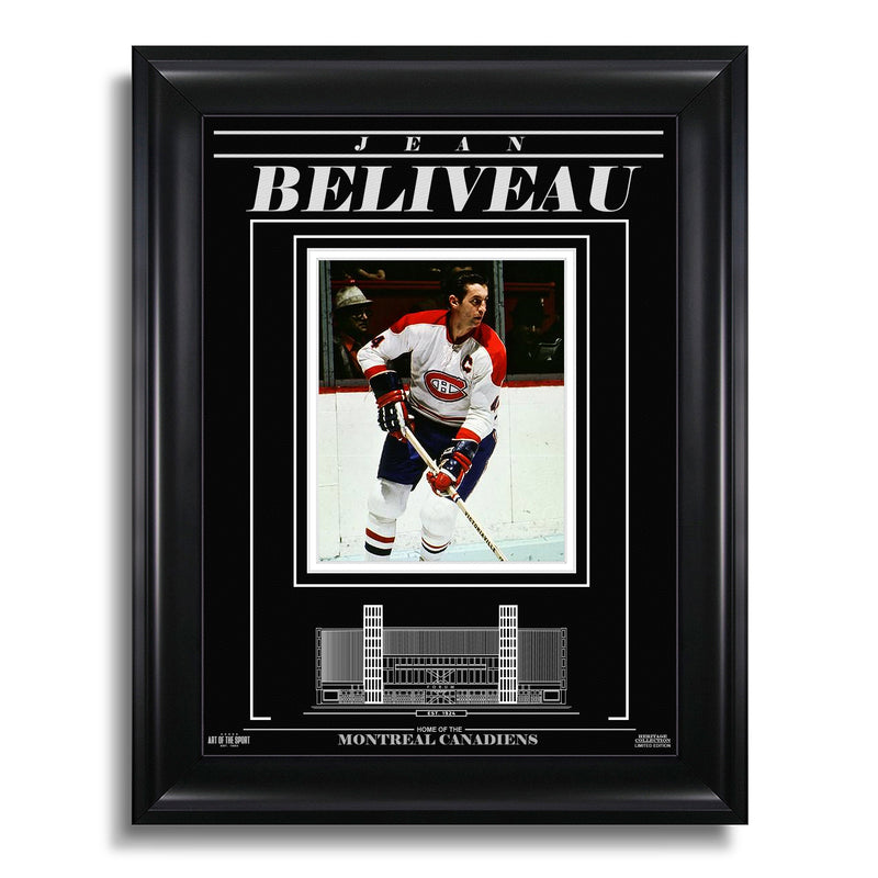 Load image into Gallery viewer, Jean Beliveau Montreal Canadiens Engraved Framed Photo - Action
