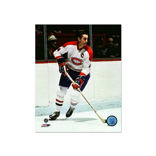 Jean Beliveau Montreal Canadiens Engraved Framed Photo - Action