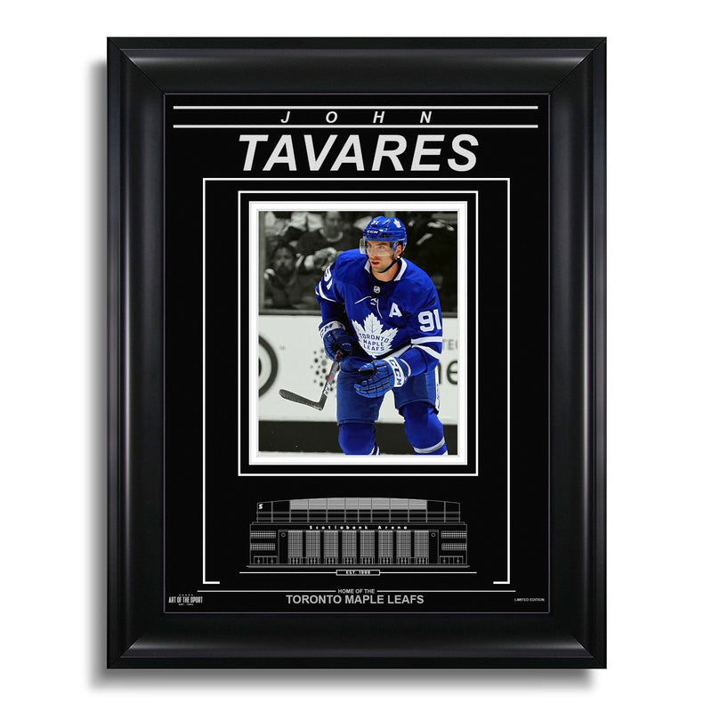 Chargez l&#39;image dans la visionneuse de la galerie, Photo encadrée gravée des Maple Leafs de Toronto de John Tavares - Pleins feux sur l&#39;action
